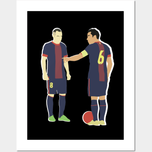 Xavi & Andres Iniesta Barcelona Midfield Duo Maestro Posters and Art